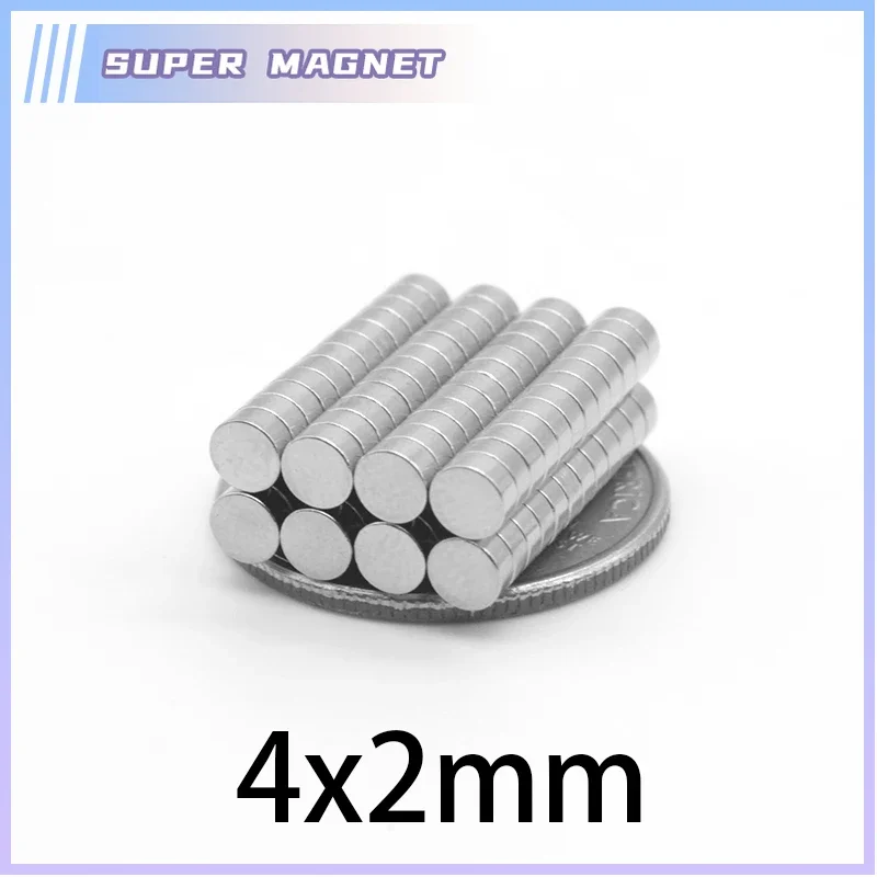 50/100/200/500/1000/2000PCS Small Round Rare Earth Magnets Strong 4x2mm N35 4mm*2mm Permanent Neodymium Magnets Disc 4*2 mm