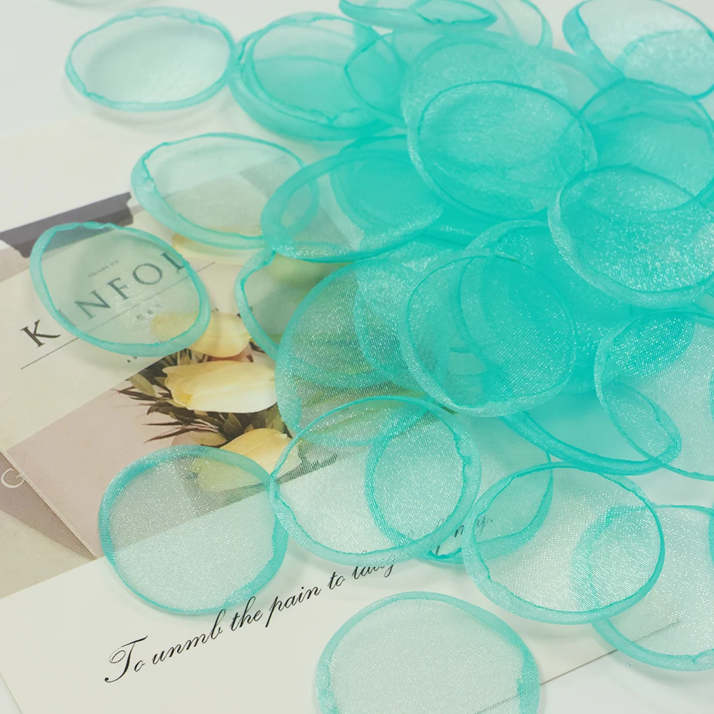 Pine Green Organza Artificial Rose Petals for Boho Wedding Confetti & Fresh Decor Prop Wedding Decoration Wedding Supplies