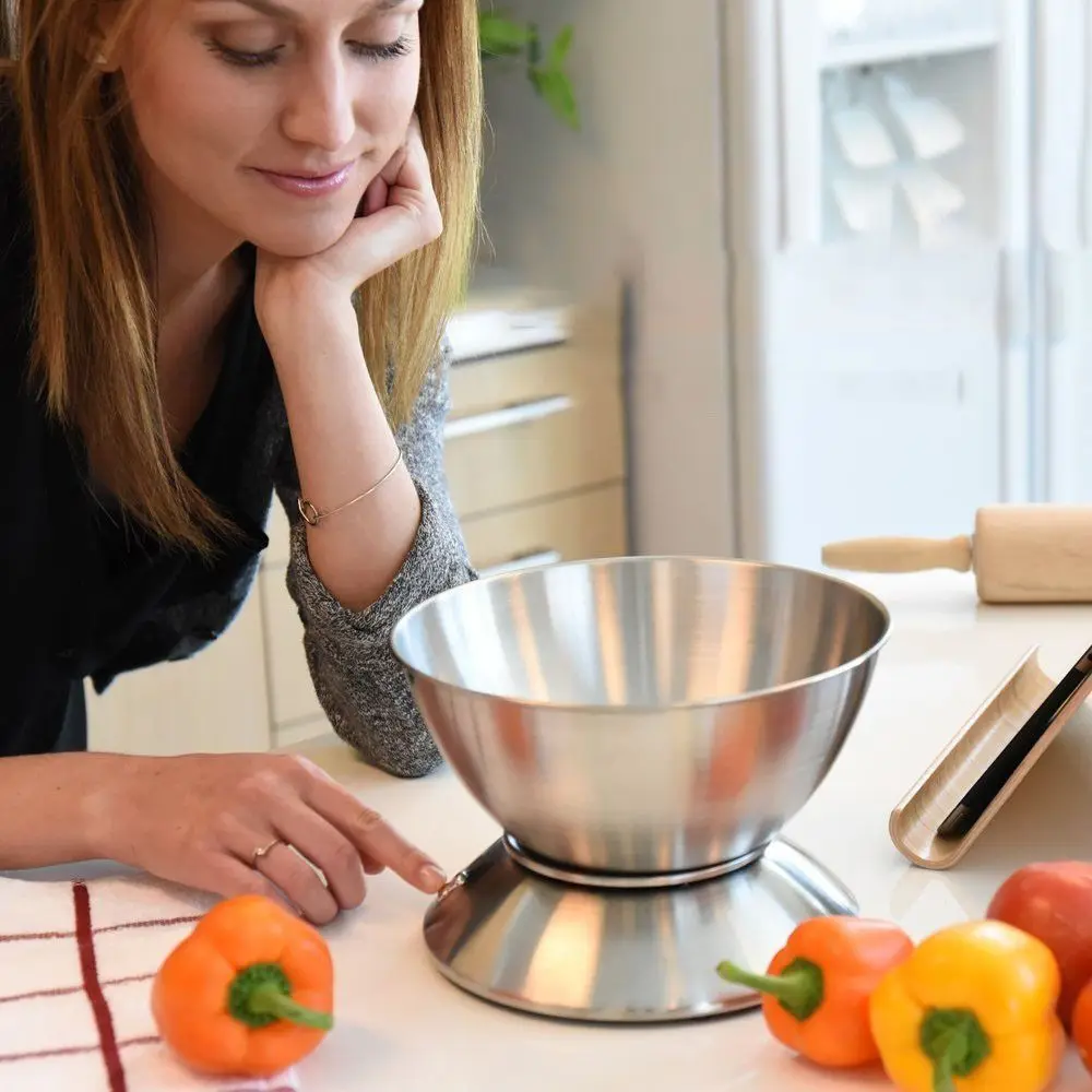 

Digital Kitchen Scale Stainless Steel LCD Screen Baking Scale 5000g/1g Unit Convertible Cooking Scale Commercial