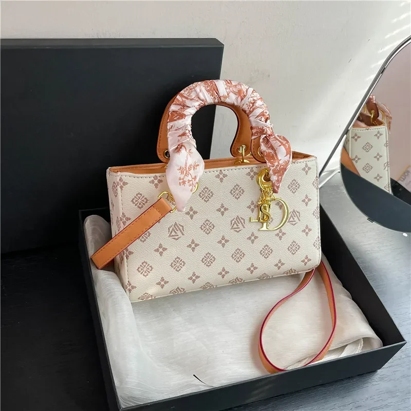 

‌2025 Loaflage Scarf Print Color Block Lady Bag Women Handheld Shoulder Casual Office Crossbody Bag‌