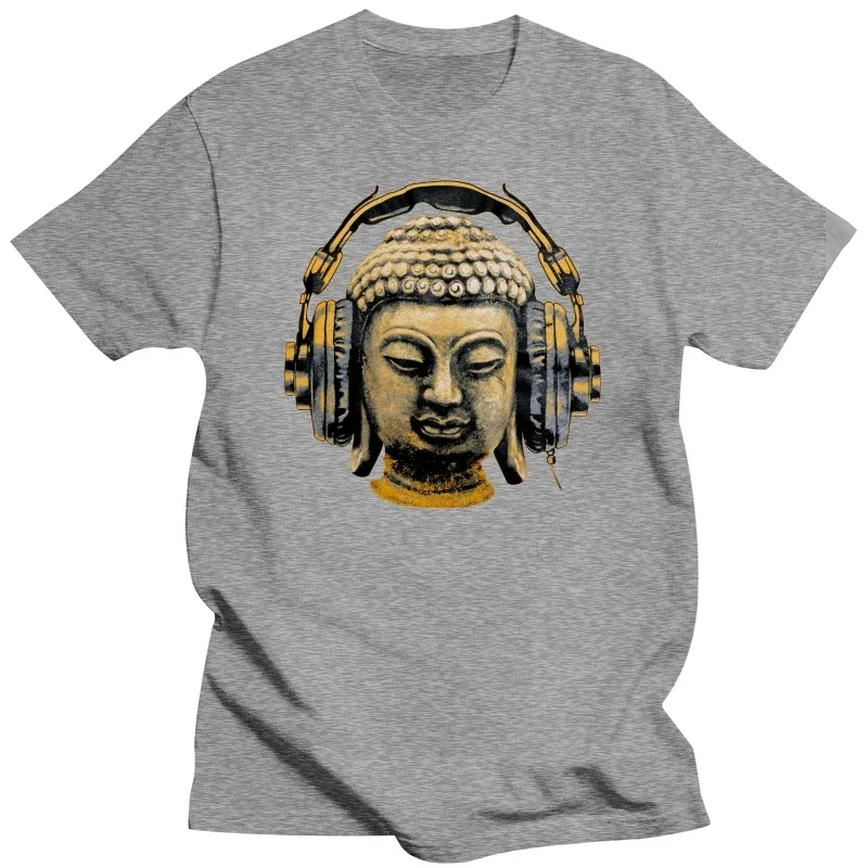 Dj Buddha Headphones Music Club Men T-Shirt Techno Hip Hop Tee Causal Streetwear Men Tshirt Rock Unisex T Shirt Fashion