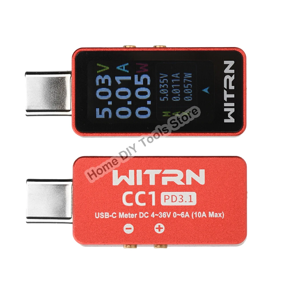 

0.96 Inch Digital Display Voltmeter Ammeter Power Meter Type-c Charging Bi-Directional Current Measurement DC 4-28V 0-6A
