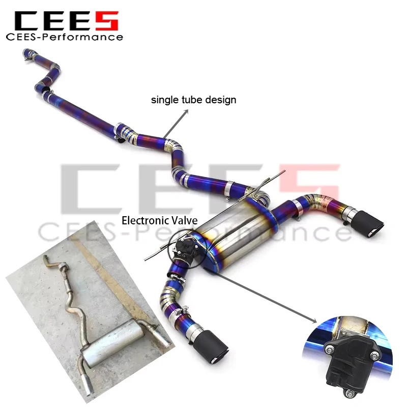 

cees Single Tube Design Catback Exhaust for (2016-2023) BMW 340 340i 440 440i 3.0T Upgrade SUS304 Exhaust Valve Muffler System