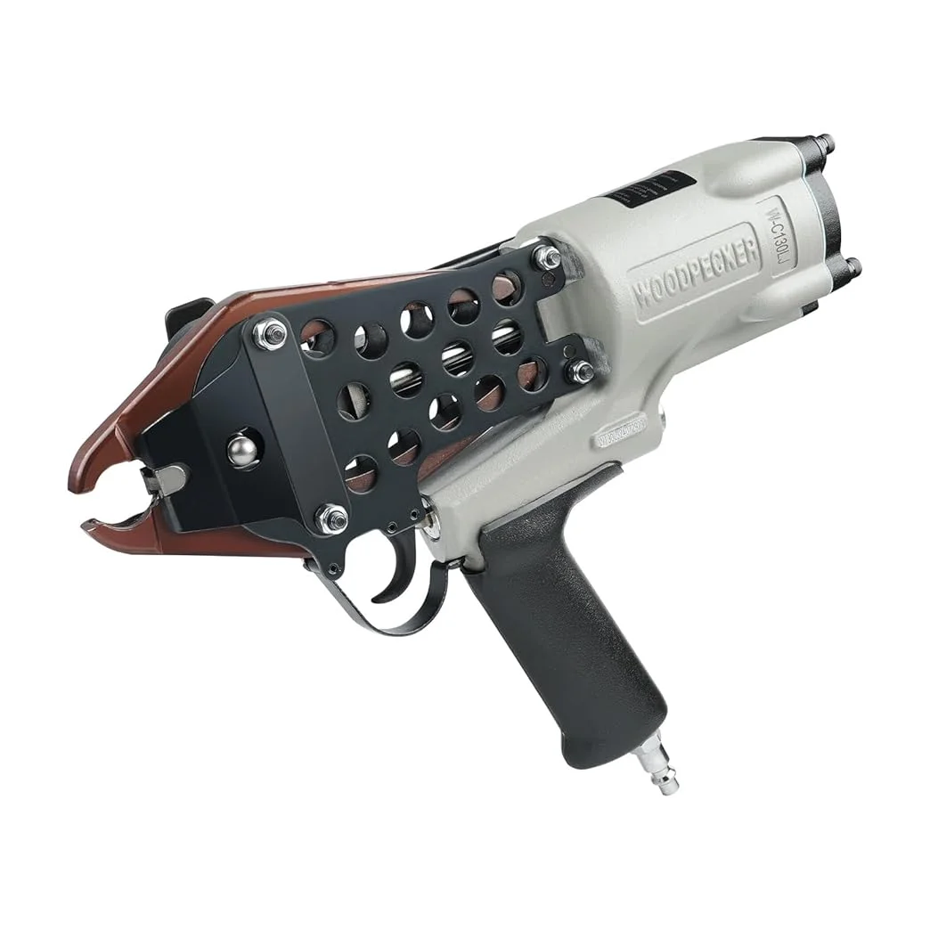 Woodpecker C130L 11 Gauge Easy Carry Pneumatic Hog Ring Gun for Gabion 1 1/2 Inch Crown Air C Ring Plier for Wire Cages, Gabion