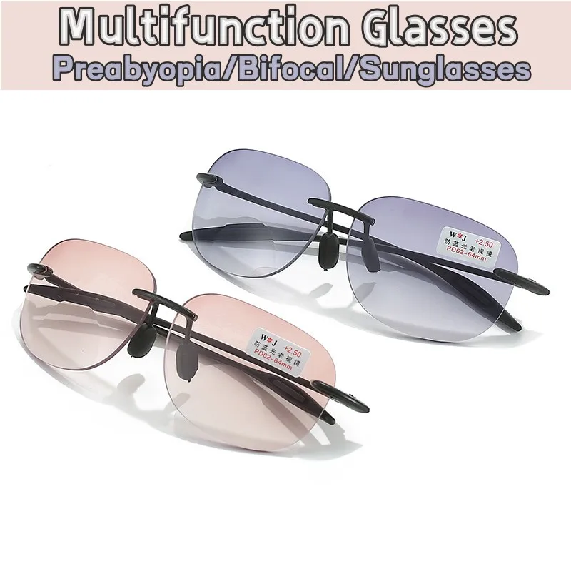 Multifunctional Men Women Polarized Reading Glasses Progresive 3 In 1 Near Far Presbyopia Eyeglasses Outdoor Sunglasses Diopters