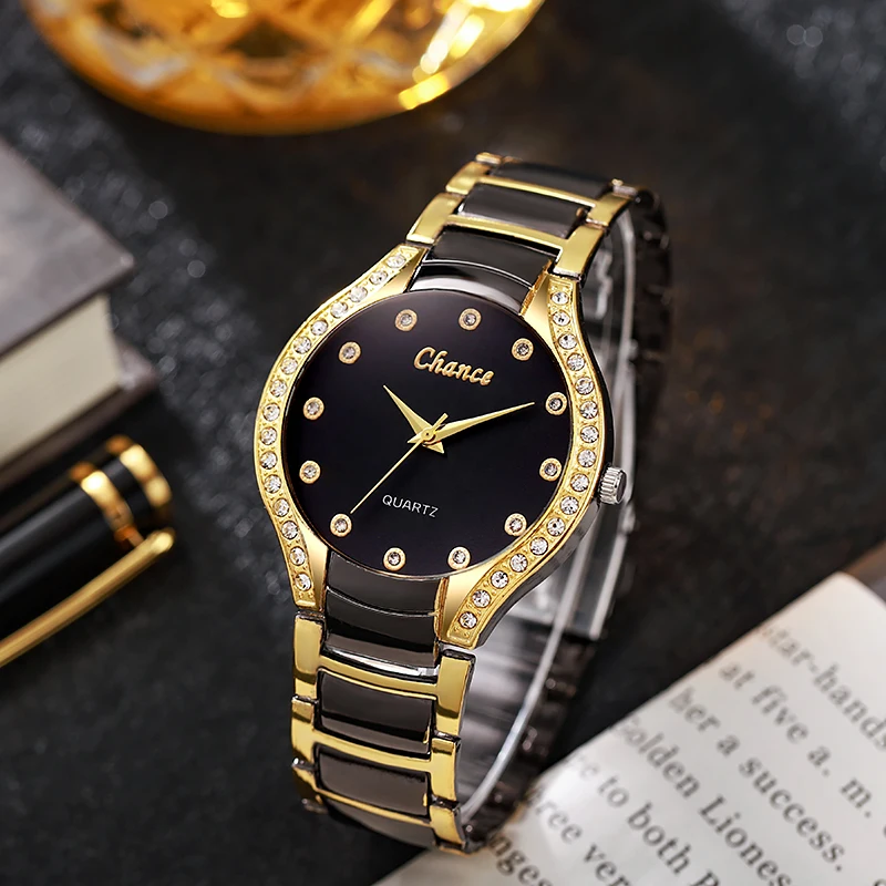 

Sell Like Hot Cakes Luxury Brand Golden Fashion Men Watches Quartz Stainless Steel Rhinestone Wrist Watch Relogio Masculino Saat