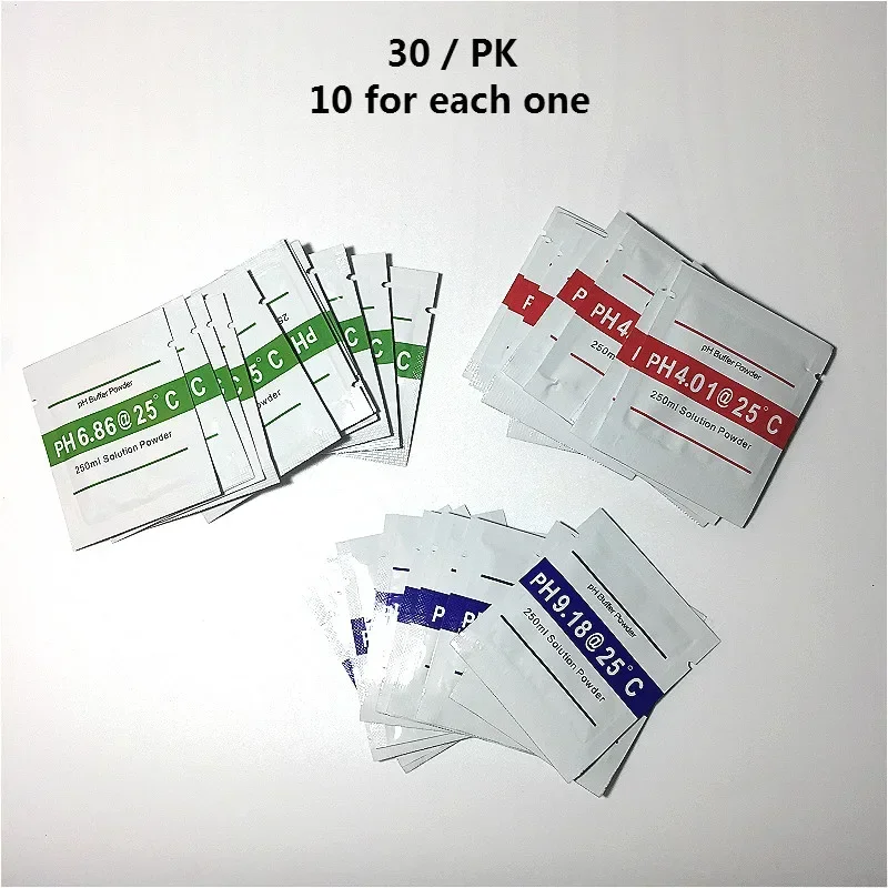 PH Substances Buffer Powder For PH Meter Measure Calibration Solution PH 4.00 / PH 6.86 / PH 9.18 Calibration Point 30 / PK