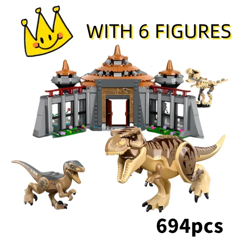 Compatibele MOC-sets Dinosaur Series Bouwstenen 76966 Dinosaur Missions: Allosaurus Transport Truck Kinderen World Park Speelgoed