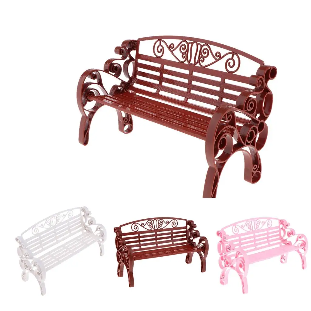 

1:6 Scale Dollhouse Miniature Furniture Patio Bench Outdoor Deck, And Garden Backyard Pool Decor