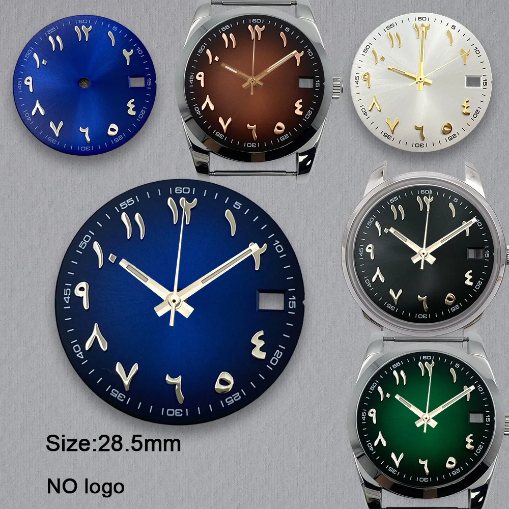 Nh35 Dial No Logo 28.5mm Watch Arabic Blank Dial For NH35 Movement Custom Logo Watch Dials Hands Accessories Repair Tools