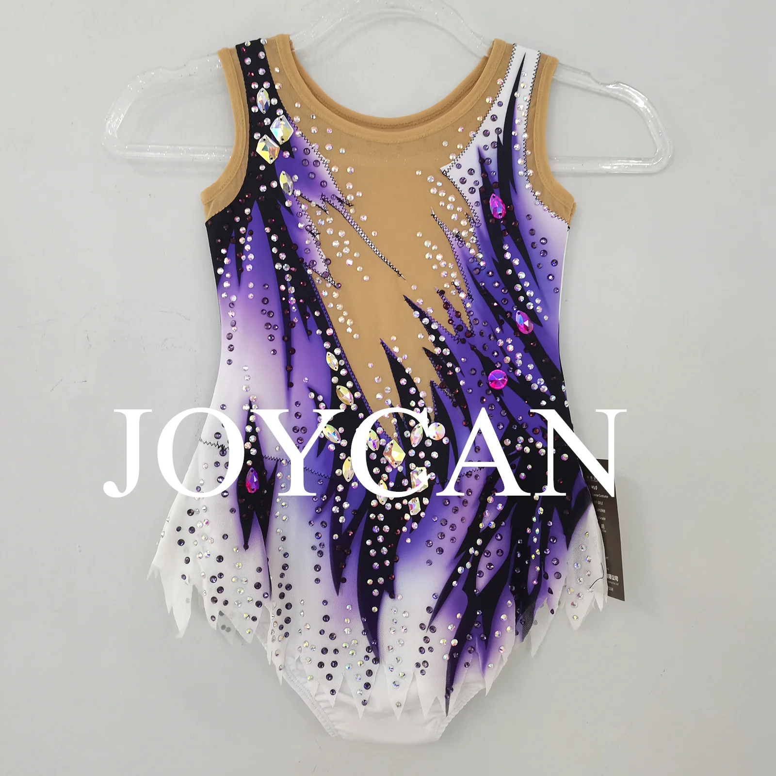 JoyCan Rhthmic Mallas de gimnasia Niñas Mujeres Spandex Ropa de baile elegante para competición