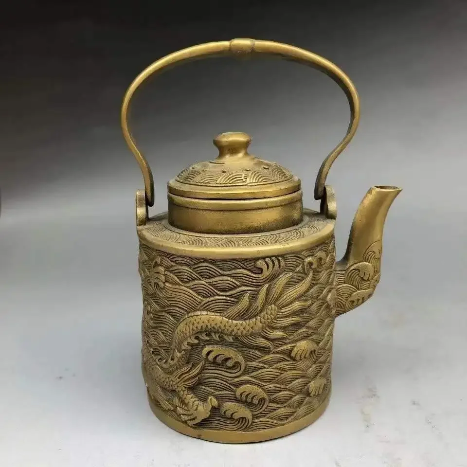 

Медные украшения из чистой меди, чайник с рисунком дракона и морской воды