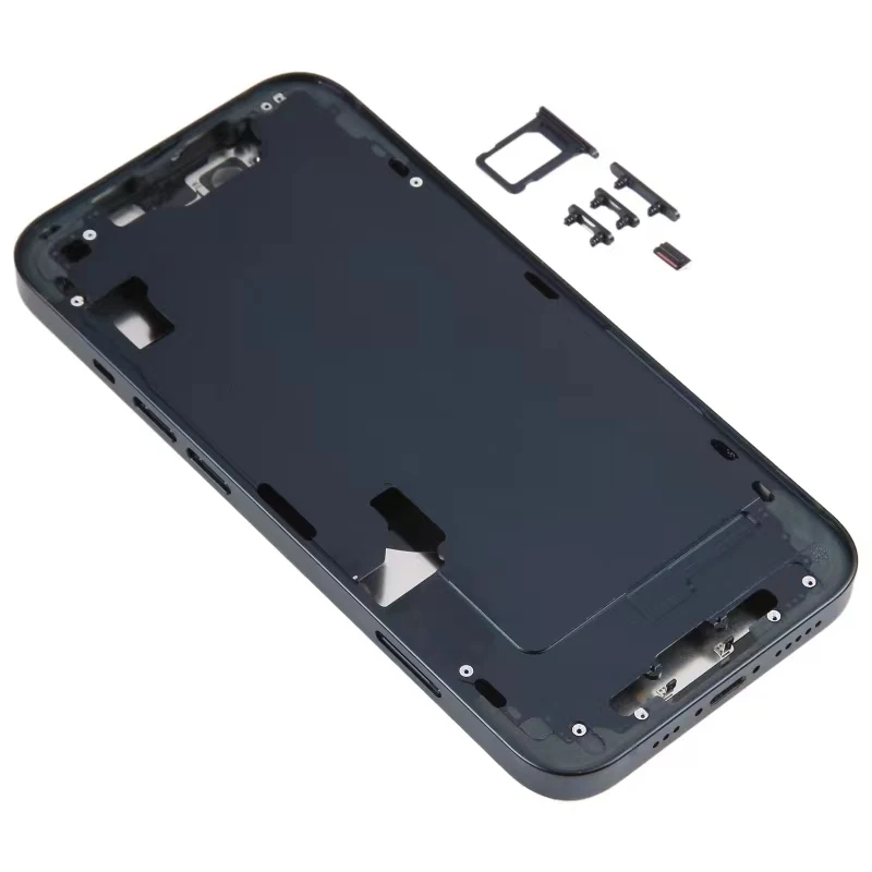 High Quality For iphone 14 Plus Housing Cover Battery Door Rear Chassis Middl Frame with Back Glass + SIM Tray + Side Key Parts