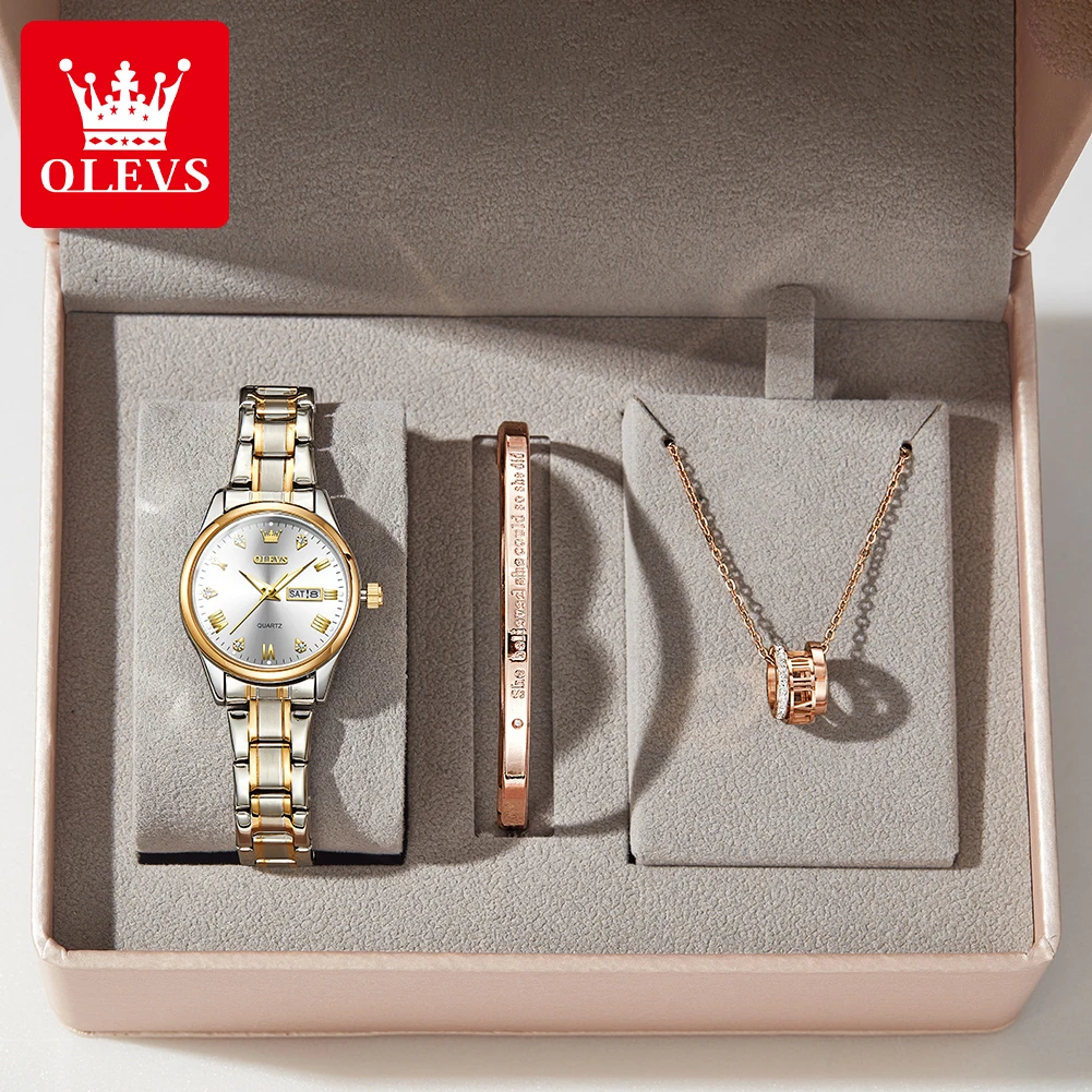 OLEVS 5563 Mens Watch Quartz Watch Classic Multifunctional tape Watch For Men 30m Waterproof Luminous Box Gift