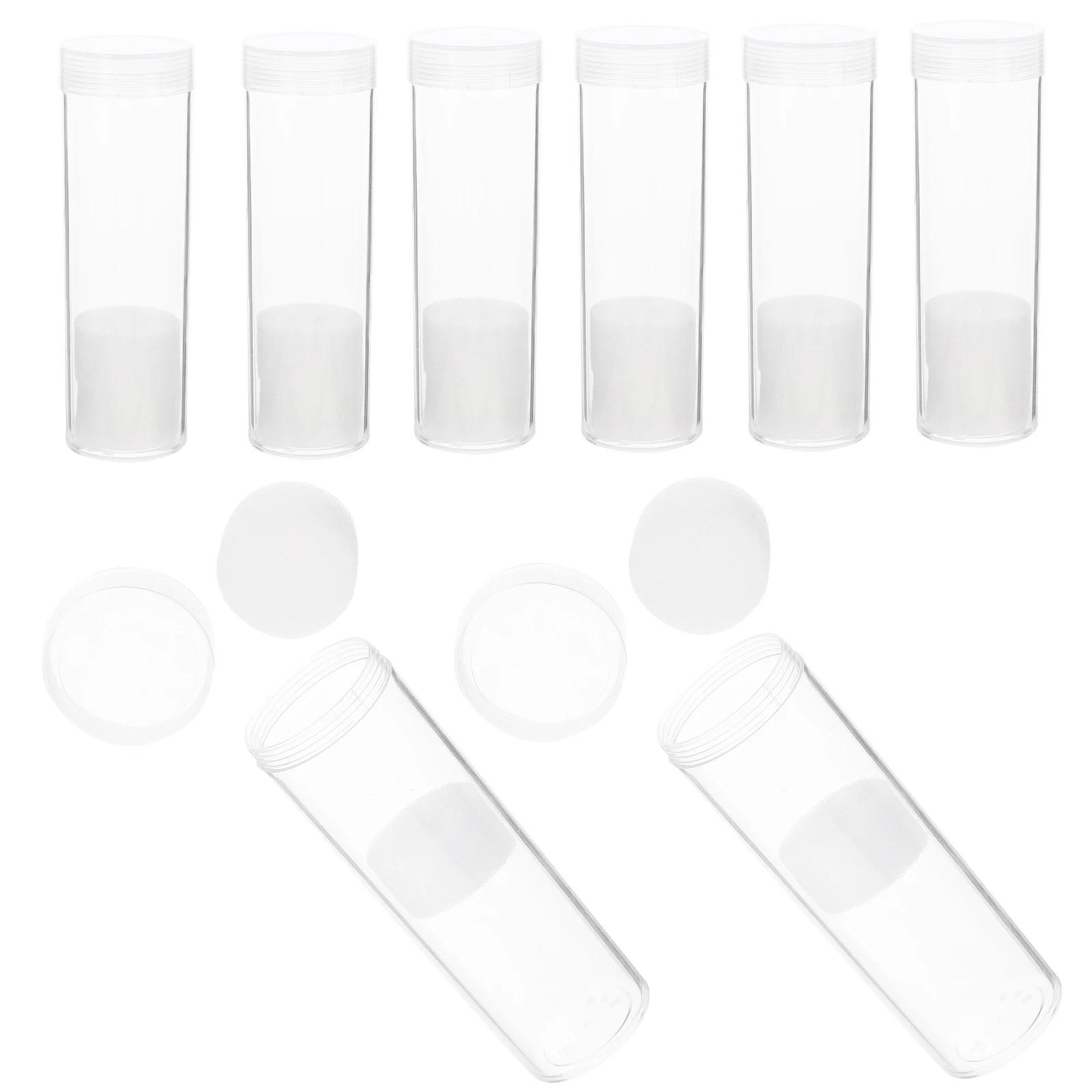 

10pcs Coin Storage Box 31mm Organizer for Collectors Sponge Tubes Container Display Holder Coin Collection Plastic