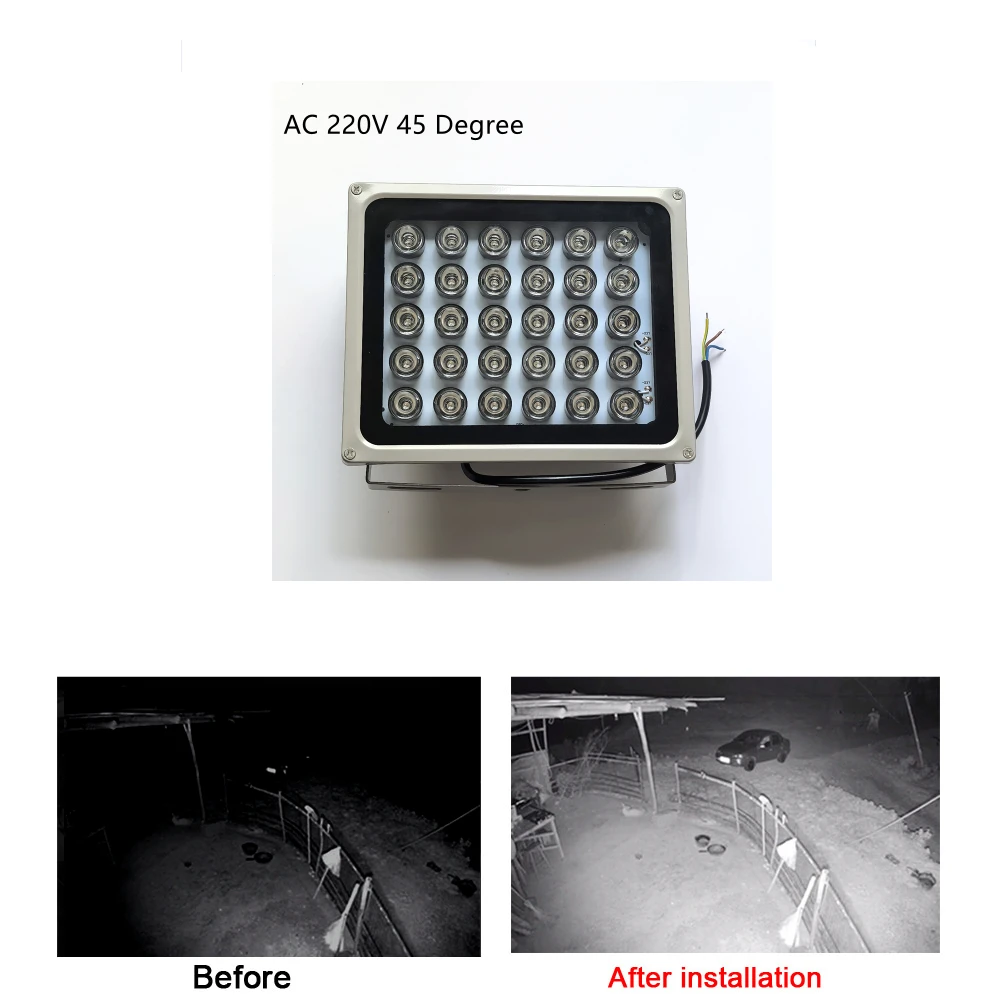 AC 220V 30 Array LEDS IR Illuminator Infrared Lamps Night Vision Outdoor Waterproof For CCTV Security Camera Photography Lamp