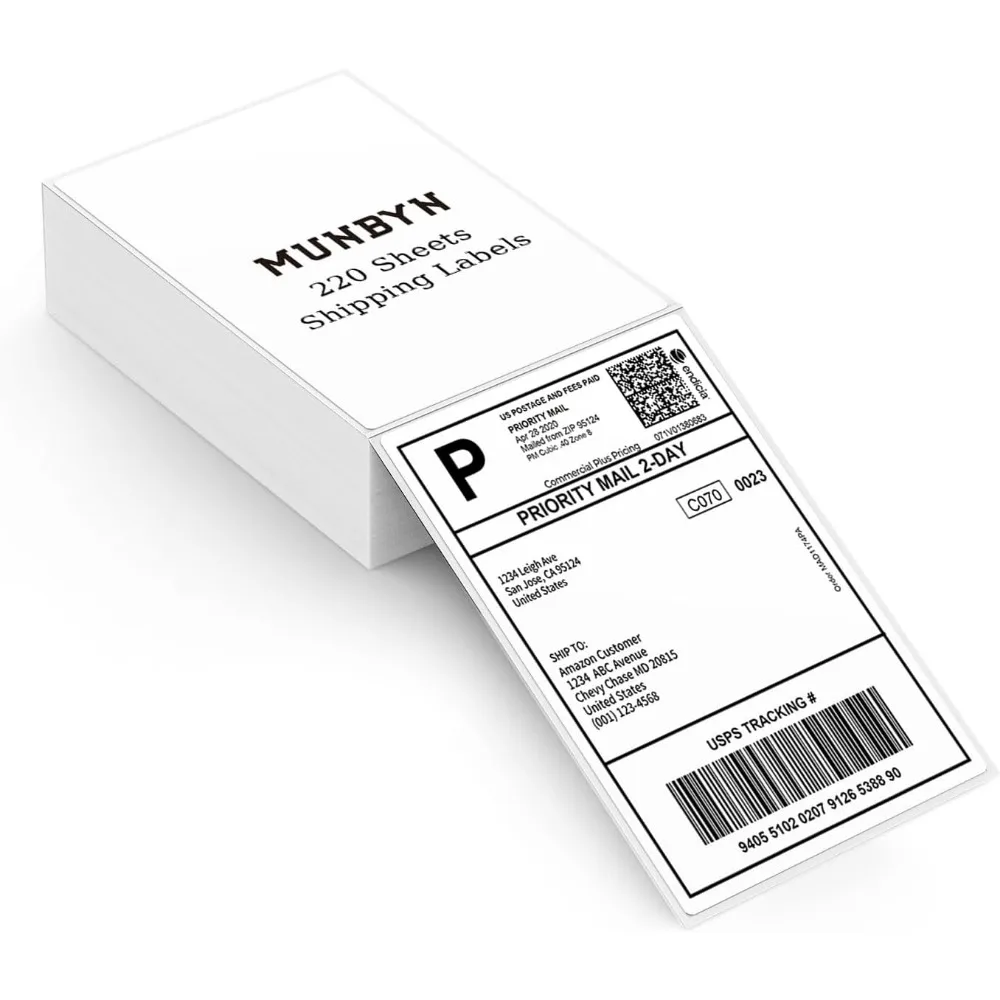 4x6 Direct Thermal Shipping Labels Commercial Grade Permanent Adhesive Fanfold 220 Sheets