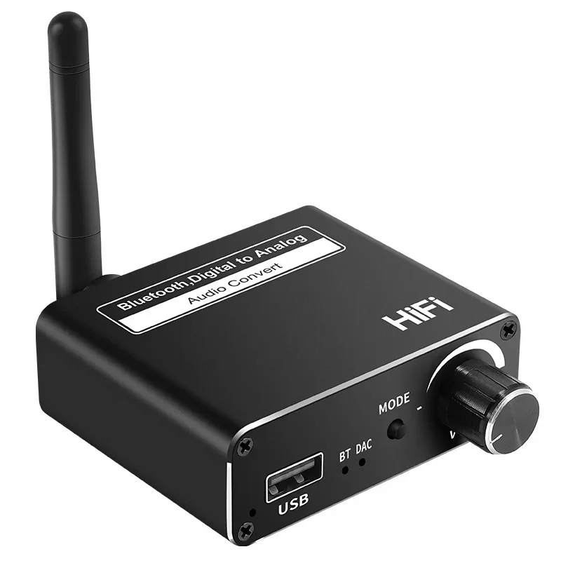 Cyfrowy do analogowego 192kHz DAC konwerter bezprzewodowy Bluetooth 5.0 ze słuchawkami koncentryczny wzmacniacz optyczny 3.5mm obsługuje USB Adapter Audio