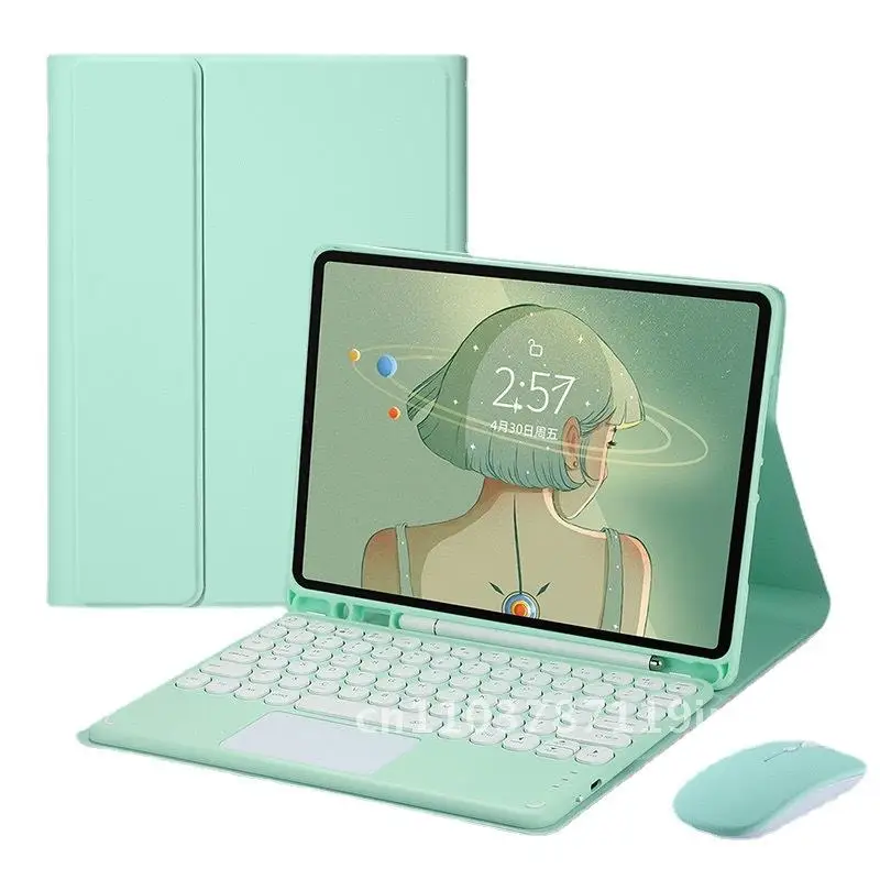 

Bluetooth Keyboard Case for iPad Mini6 pro 11inch 10.2-Inch Split with Touch Pen Slot round Cap Compatible with Multiple Models