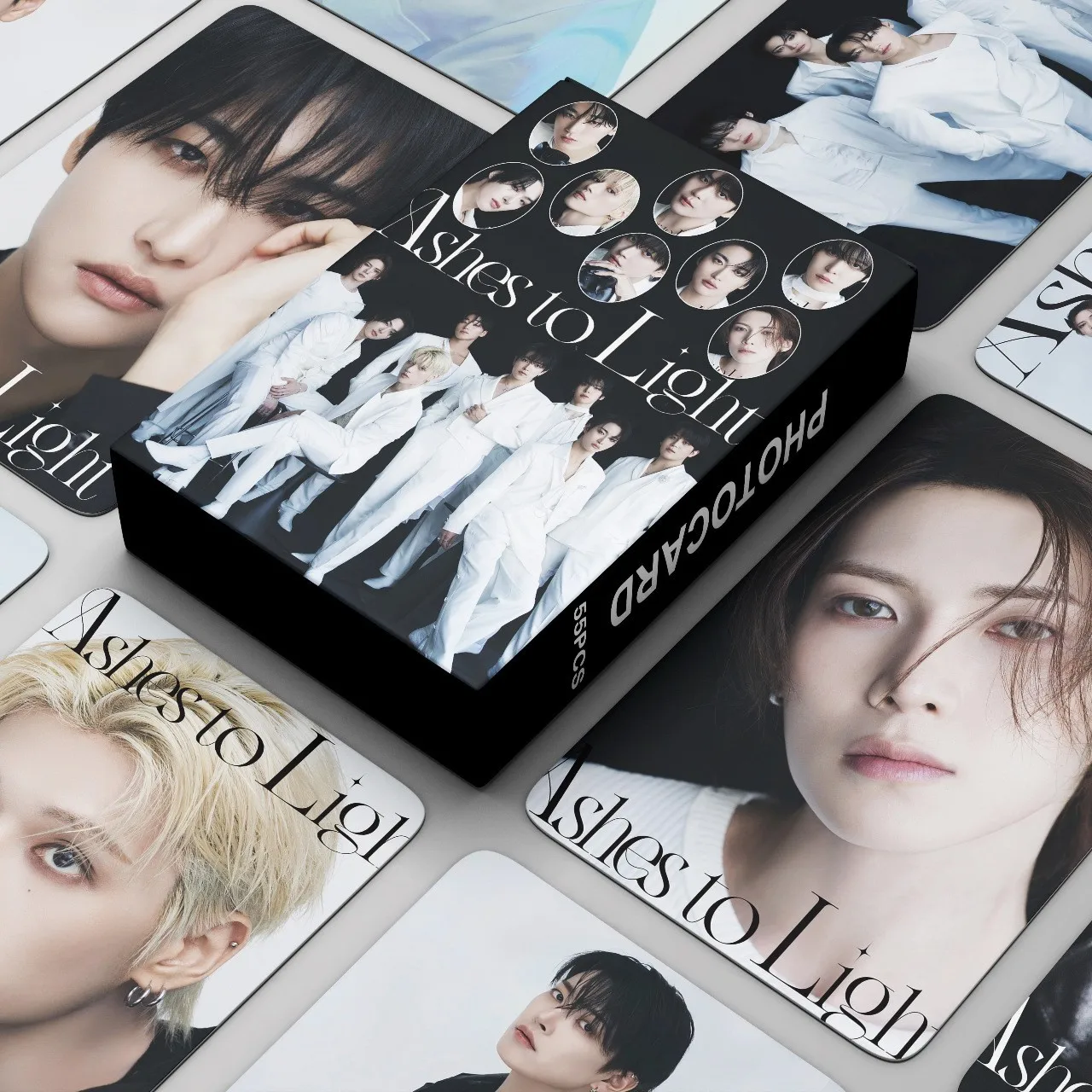 

55Pcs/Set ATEEZ New Series Japan Album Ashes to Light Lomo Cards Postcards Seonghwa Hongjoong Yunho Mingi Hongjoong Fans Gifts