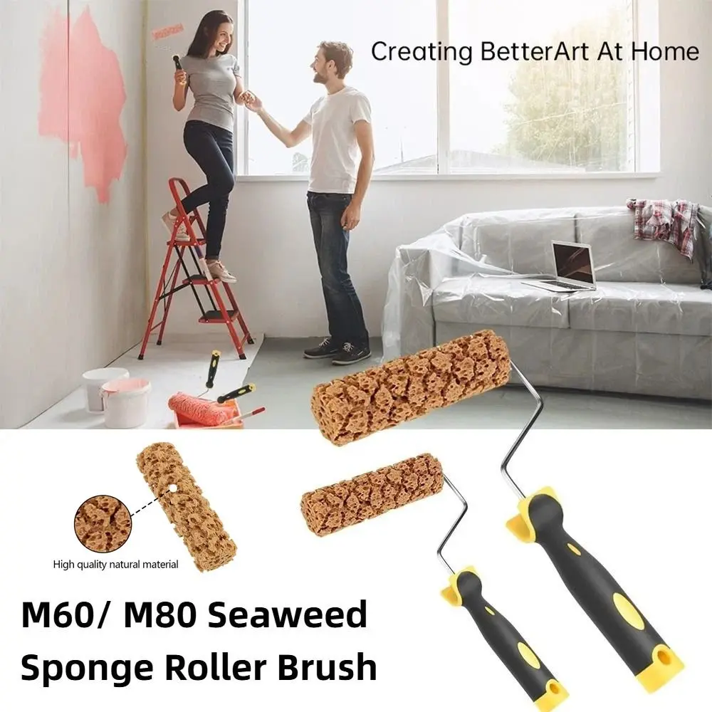 With Handle Texture Pattern Paint Roller Texture Tool Pattern Tool Imitation Seaweed Sponge Roller M 60 M 80