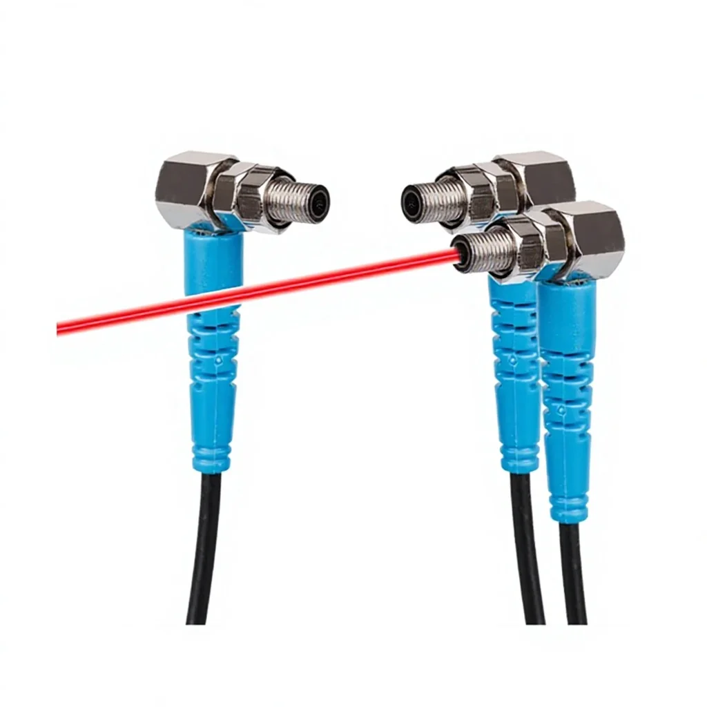 M6 Threaded Right Angle Through Beam Optical-Electronics Sensors Sn=20M Range Adjustable NPN PNP Outputs