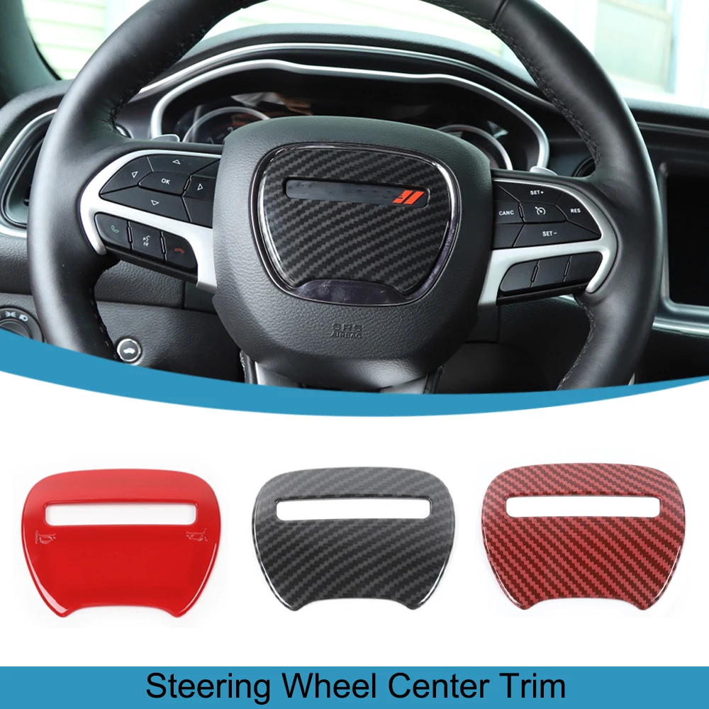 

Steering Wheel Center Decoration Cover Trim Sticker for Dodge Challenger Charger 2015-2021 2022 2023 Car Interior Accessories