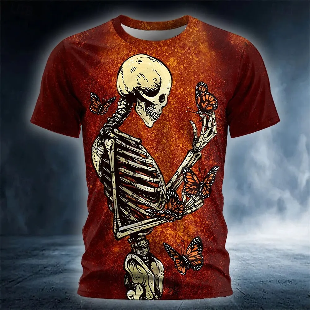 

Funny 3D Print Skull Pattern Men's Women's T-Shirt Stylish Creative Street Harajuku Short Sleeve Tees Summer Outdoor Unisex Tops