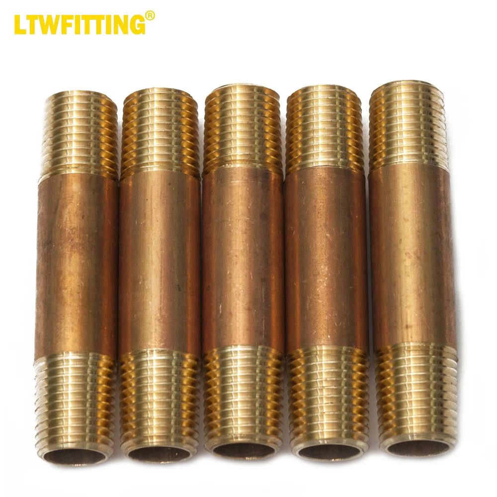 

LTWFITTING Brass Pipe 2-1/2" Long Nipple Fitting 1/4 Male NPT Air Water(Pack of 5)