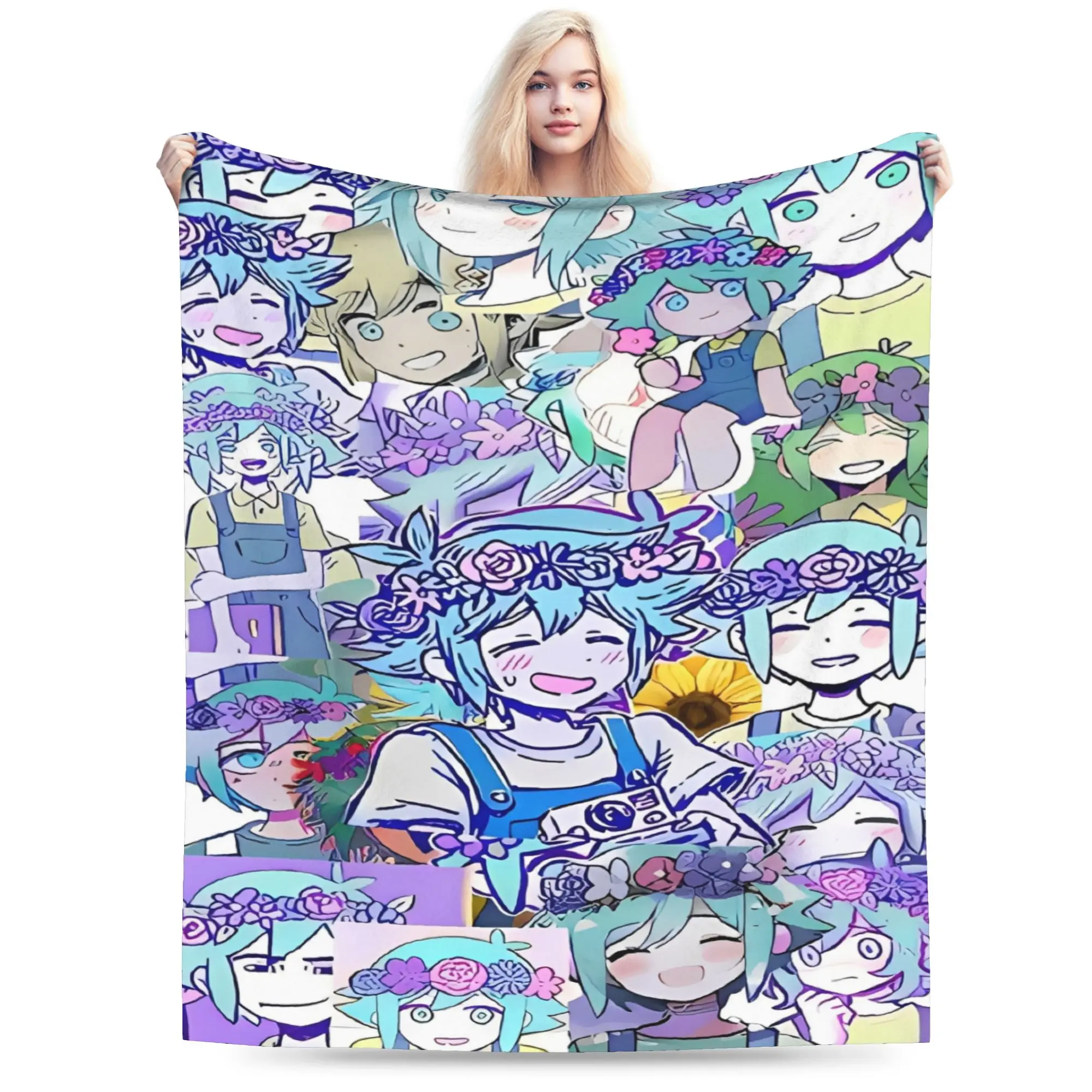 Omori Hot Game Printed Flannel Blanket  Soft Throw Blanket for Living Room Travel Novelty Bedspread Sofa Bed Cover