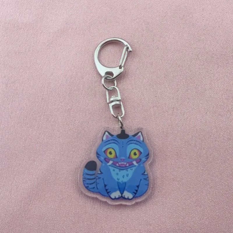 8pcs acrylic cute cat keychain, the best gift image 2