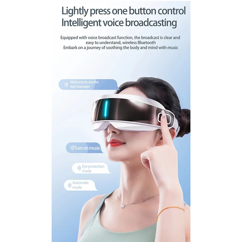 

Bluetooth Eye Massager With Steam Spa And Kneading Acupressure Massage To Relieve Eye Strain-A54Q
