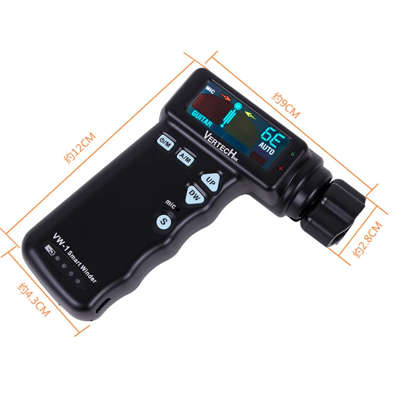 자동 기타 튜너 페그 휴대용 실용적인 스트링 와인더 충전식 우쿨렐레 튜닝 도구 현악기 와인딩 장치