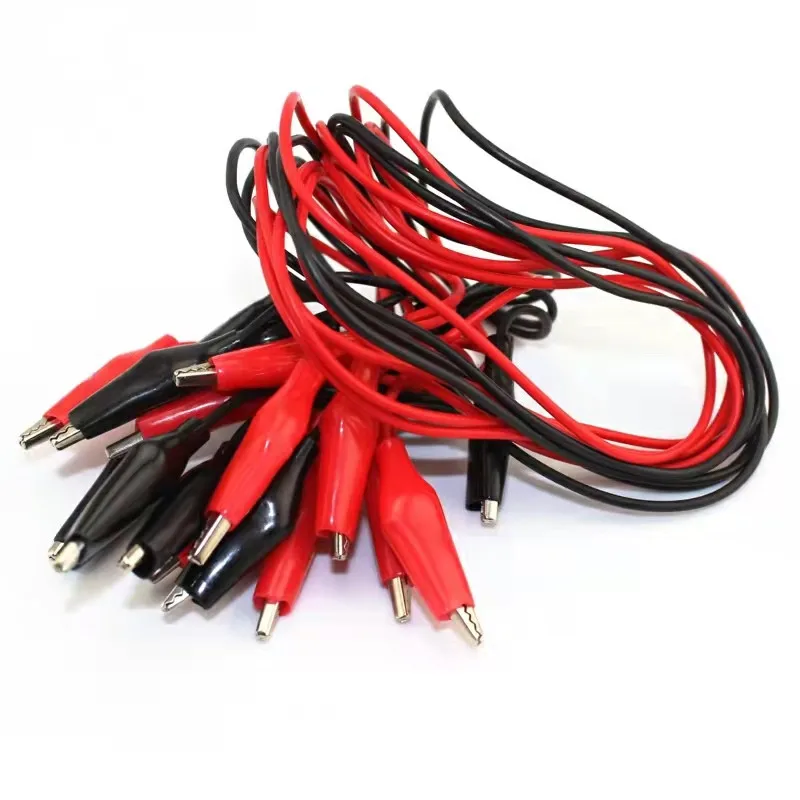 【1PCS】1M Electrical Alligator Clips Cable Jumper Wire DIY Test Leads Double-ended Crocodile Test Clips Cords Roach For Multimete