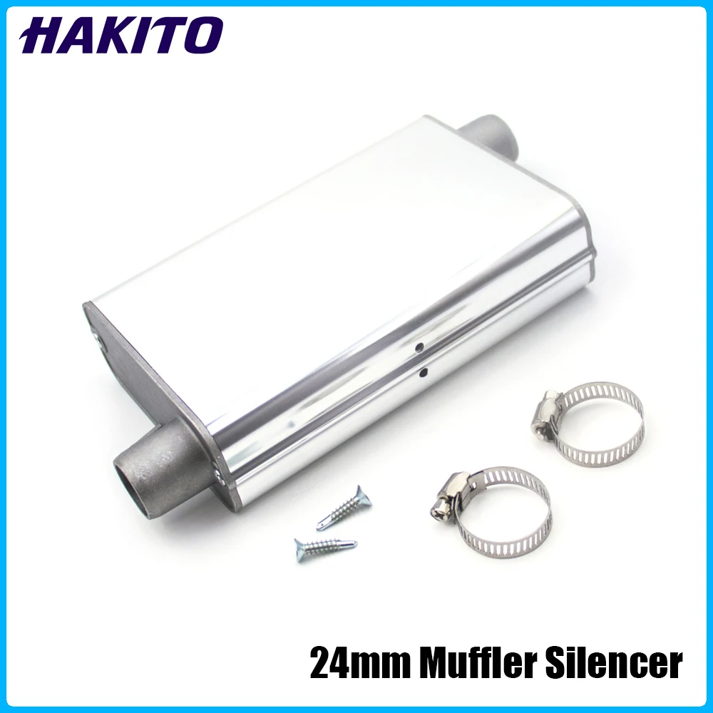 

24mm Muffler Silencer & Clamp Car Air Diesel Parking Heater Exhaust Pipe Stainless Steel For Webasto Eberspacher Airtronic D2 D4