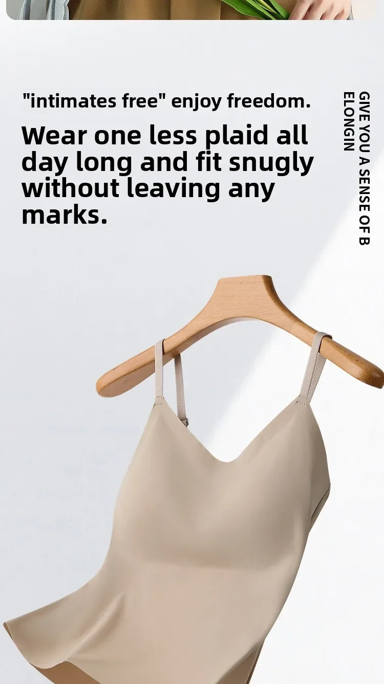 M-2XL Schönes Rückenträger-Top mit integriertem BH, Damen-Sommer-Top mit festem Cup, als Oberbekleidung oder Untertop geeignet, für 40-80 kg. – Detail 2