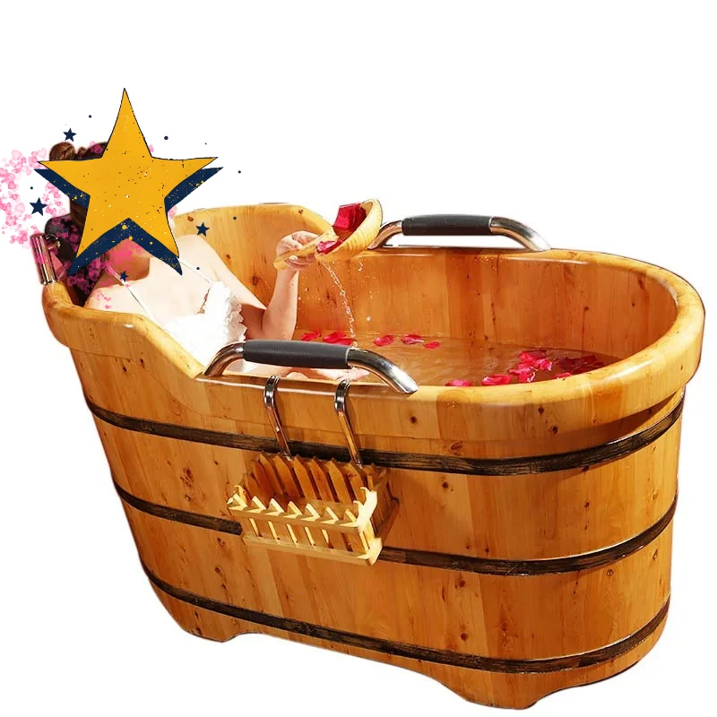 

b7- cedar wooden bucket bath bucket bath bucket adult sauna fumigation wooden bathtub basin foot