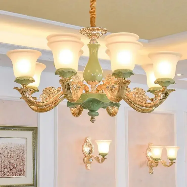 

European Style Living Room Chandelier Modern Simple Living Room Lamp Atmosphere Family Dining Room Bedroom Zinc Alloy Lighting