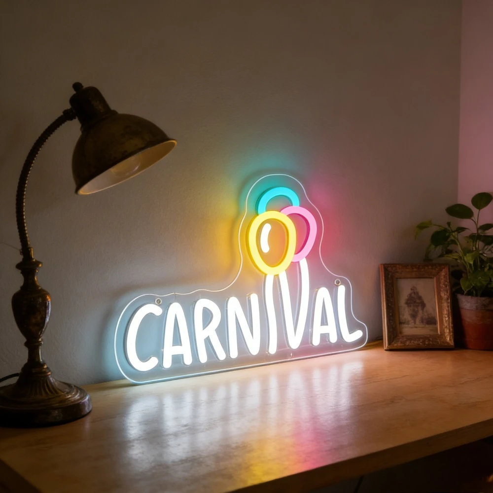 

Carnival LED Neon Sign for Home Bar Cafe Party Decor Festive Lighting Creates Happy Joyful Atmosphere Neon Light Wall Art Gift
