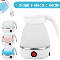 0.6L Foldable Kettle 600W Food Grade Silicone Electric Kettle Fast Boiling Collapsible Water Heater for Hiking Camping Travel