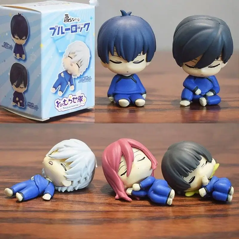 

5pcs Blue Lock Sleeping Figures Q Chigiri Hyoma Doll Toys Isagi Yoichi Dolls Nagi Seishiro Rin Itoshi PVC Collection Figurines