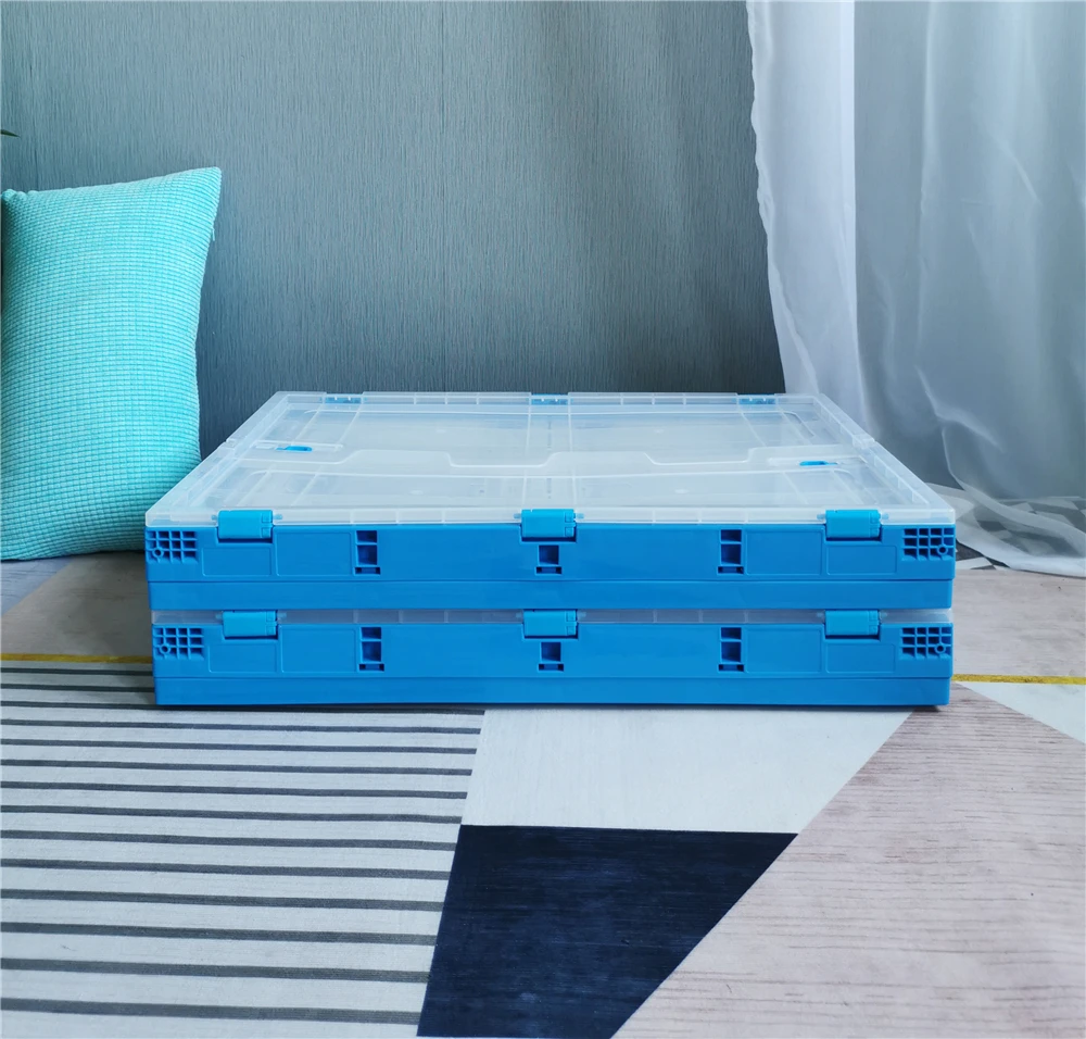Plastic Storage Folding Transparent Storage Stackable Container Box Boxes with Lid Dividers