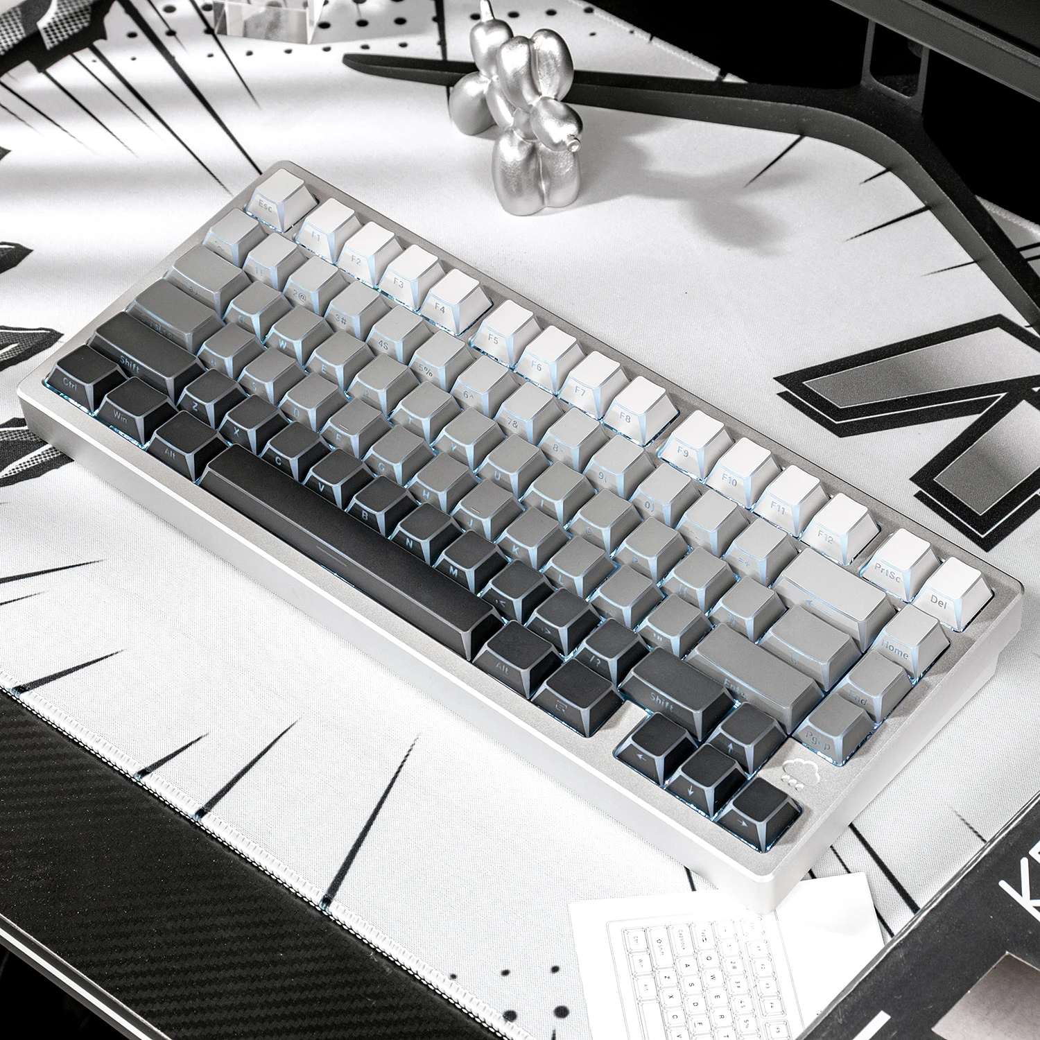 

Колпачки для клавиш Shadow Fold Double Shot PBT, 135 клавиш, вишневый профиль, боковая печать, колпачки для клавиш с RGB-подсветкой для переключателей MX, механическая клавиатура