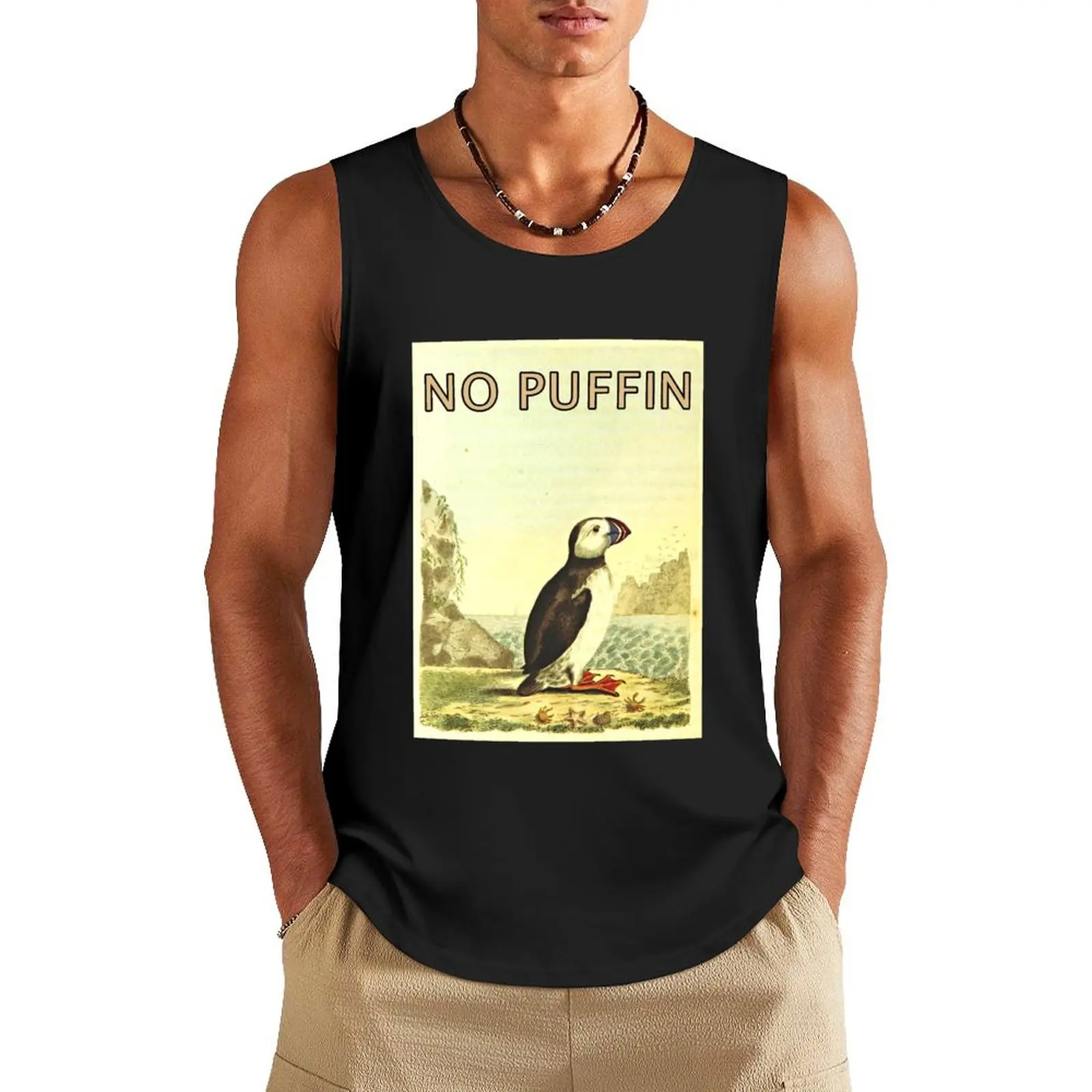 

No Puffin No Smoking Tank Top T-shirt men gym t shirt men
