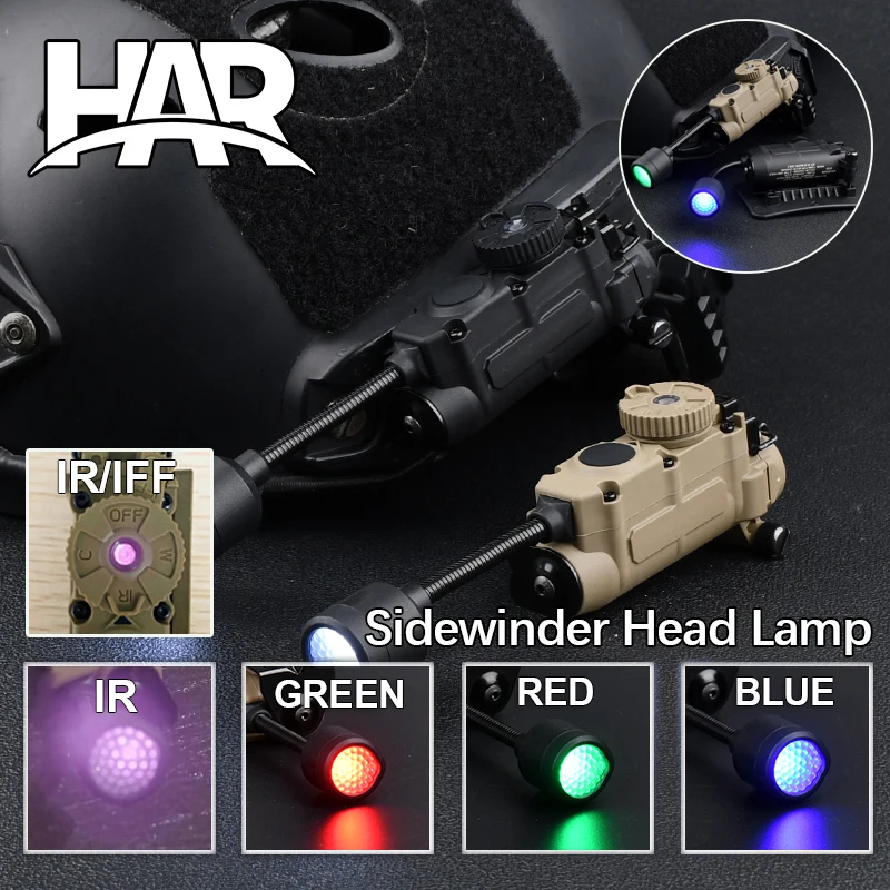 

WADSN Sidewinder Head Lamp FAST Helmet Light Red Green IR Blue White LED IFF FlashLight Strobe Outdoor Hunting AuxiliaryLighting