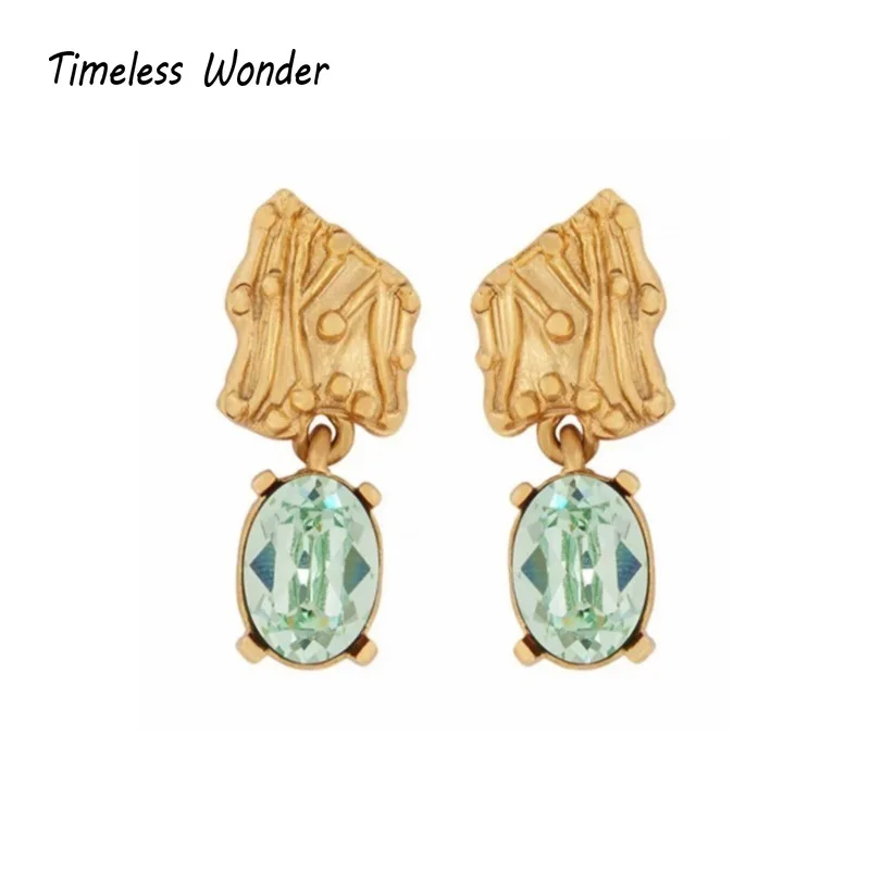 

Timeless Wonder Fancy Crystal Geo Cut Floral Stud Earrings for Women Designer Jewelry Runway Gift Brincos Luxury Brand Top 4451