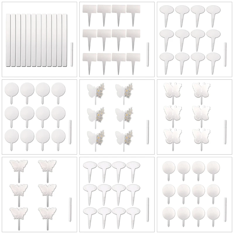 6/12pcs Plant Labels Butterfly Acrylic Garden Markers Waterproof Plant Marking Signs for Flowerpot Gardening Decoration Dropship