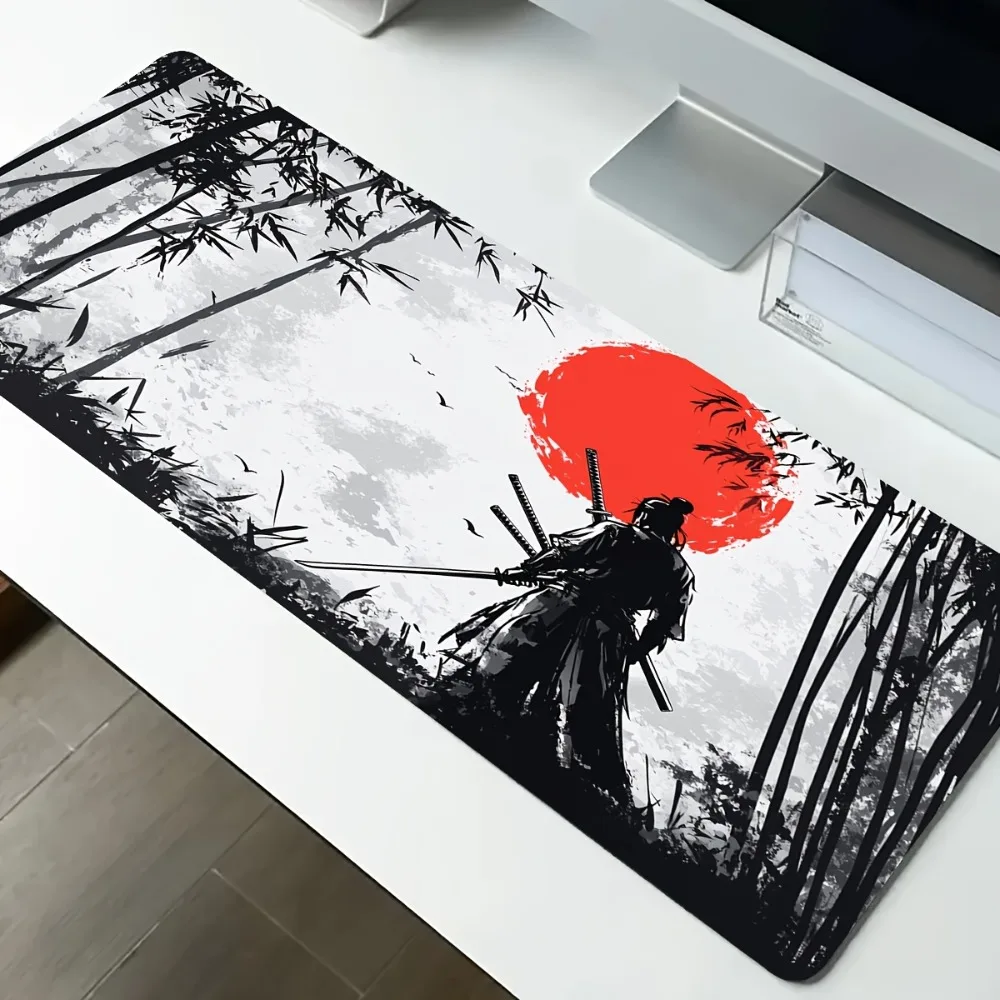 

Samurai Bamboo Forest Japanese Traditional Esports Mouse Pad, Non-Slip Stitched Wear-Resistant Washable Desk Mat