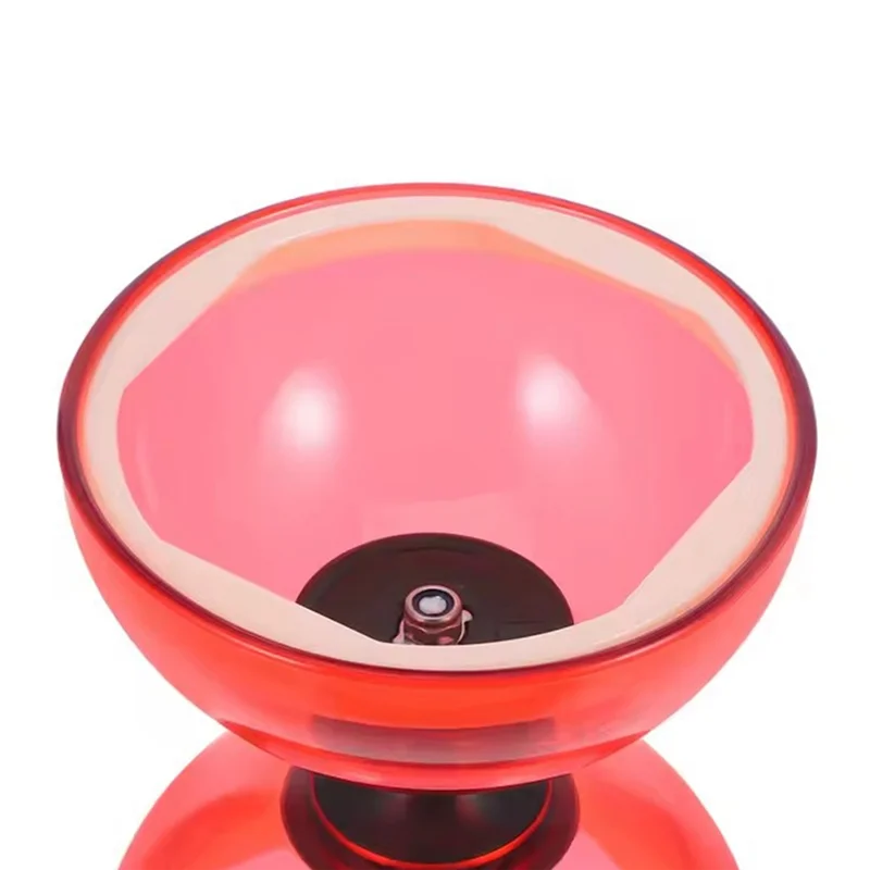 YSUN-Triplo cuscinetto Diabolo Ball giocoleria in gomma morbida doppia ruota per bambini set da gioco per bambini all'aperto cristallo Tpu