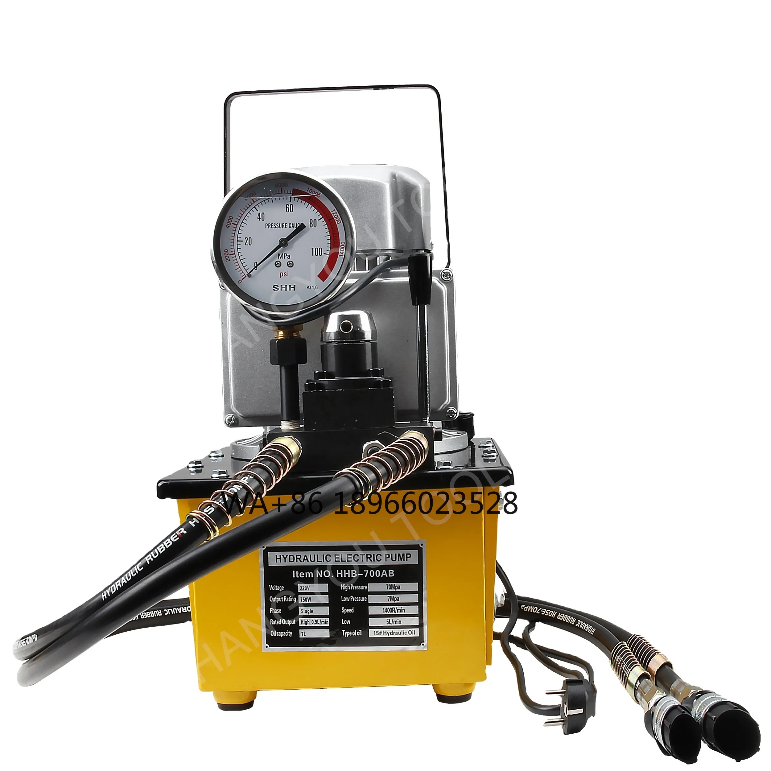 HHB-700AB double acting hydraulic electric pump 700 bar hydraulic pump